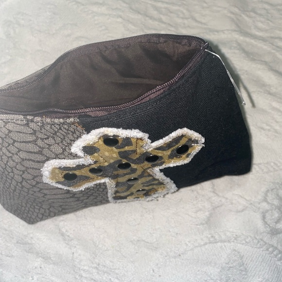 Canvas Black Animal Print Cosmetic Bag - Picture 3 of 12